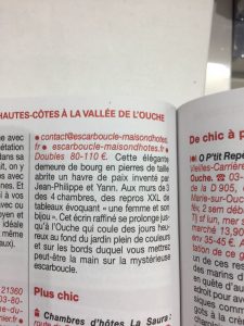 l'Escarboucle maison d'hôte bourgogne côte d'or - guide Michelin 2018 bligny sur ouche